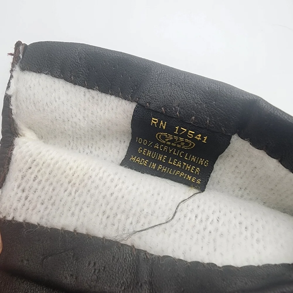 Vintage Brown Genuine Leather Gloves (7.5)